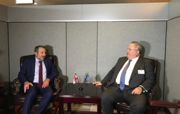 Με τον υπουργό Εξωτερικών του Λιβάνου συναντήθηκε ο Νίκος Κοτζιάς