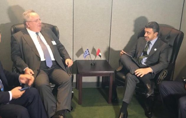Με τον ΥΠΕΞ των καλών μας συμμάχων Εμιράτων συναντήθηκε ο Νίκος Κοτζιάς