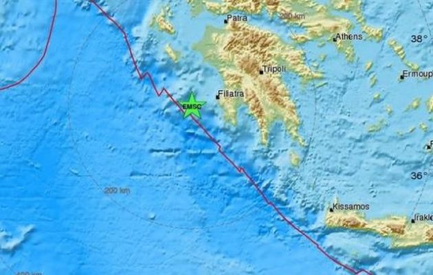 Σεισμός 5,2 Ρίχτερ ανοιχτά της Μεσσηνίας