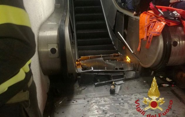 Κατέρρευσαν οι κυλιόμενες σκάλες στο Μετρό της Ρώμης – 20 τραυματίες (βίντεο)