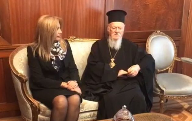 Η Φώφη συναντήθηκε με τον Οικ. Πατριάρχη: «Καμία συμφωνία Κράτους-Εκκλησίας χωρίς το Πατριαρχείο»