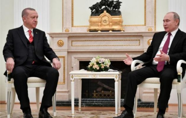 Πούτιν και Ερντογάν συναντήθηκαν στη Μόσχα – «Πάνε μαζί» και «εγγυώνται» την περιφερειακή ασφάλεια