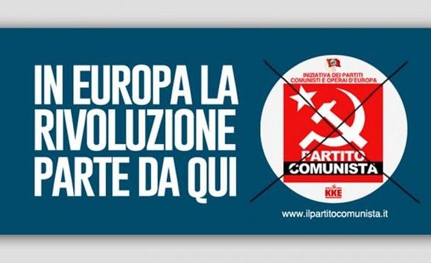 Το ιταλικό κομμουνιστικό κόμμα στις ευρωεκλογές με ψηφοδέλτιο που έχει το σήμα του ΚΚΕ