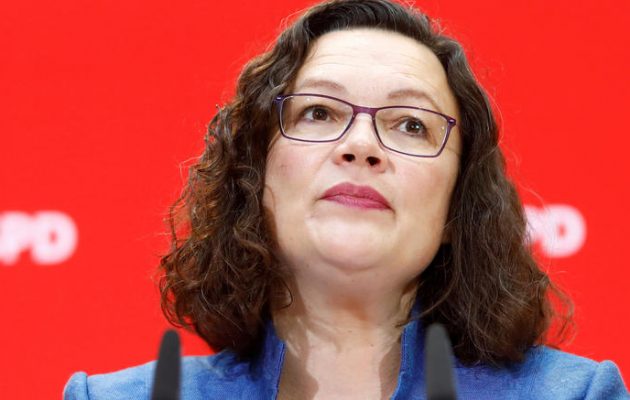 Γερμανία: Παραιτήθηκε από την ηγεσία του SPD η Άντρεα Νάλες μετά το εκλογικό φιάσκο