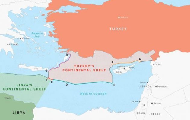 Νέος τουρκικός προκλητικός χάρτης σε εμπρηστικό κρατικό δημοσίευμα