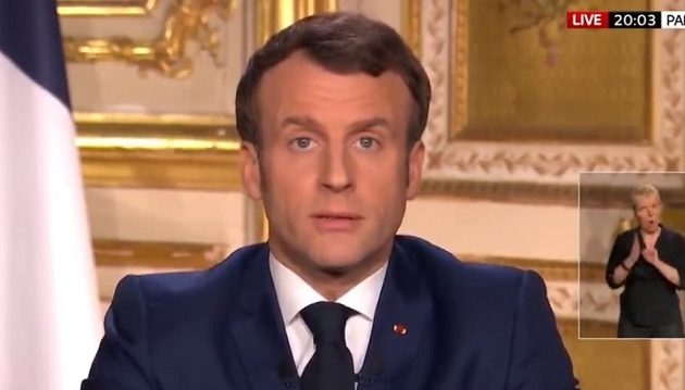 Μακρόν: Βρισκόμαστε σε πόλεμο με έναν ασύλληπτο εχθρό – Απαγορεύονται οι μετακινήσεις