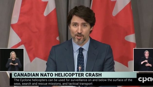 Τι είπε ο Τριντό για τη συντριβή καναδικού ελικοπτέρου του ΝΑΤΟ ανοιχτά της Κεφαλονιάς