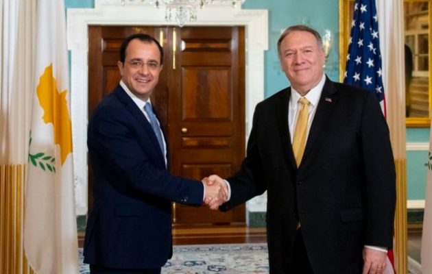 Χριστοδουλίδης και Πομπέο συζήτησαν την τουρκική προκλητικότητα και διμερή ζητήματα