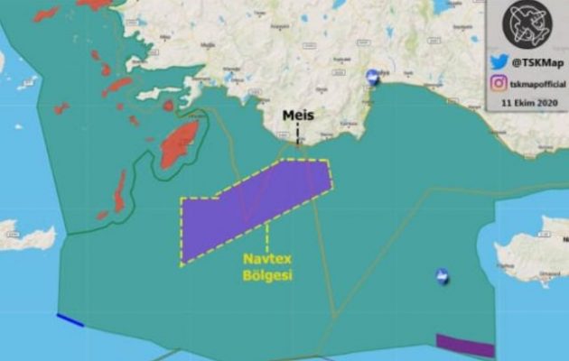 Το «Ορούτς Ρέις» με νέα Navtex κάτω από το Καστελλόριζο