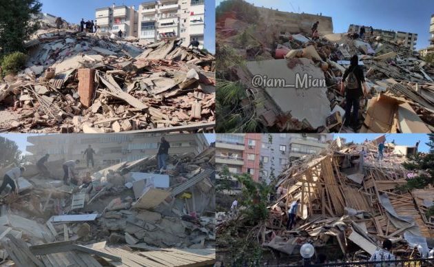 Ισχυρός σεισμός: Εικόνες καταστροφής από τη Σμύρνη (φωτο)
