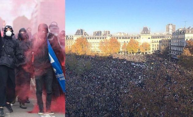 Δεκάδες χιλιάδες διαδήλωσαν στο Παρίσι – Πυρπολήθηκε η Τράπεζα της Γαλλίας (φωτο)