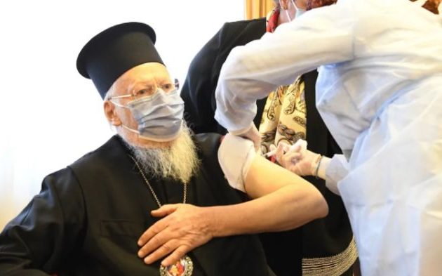 Εμβολιάστηκε ο Οικ. Πατριάρχης Βαρθολομαίος στην Κωνσταντινούπολη