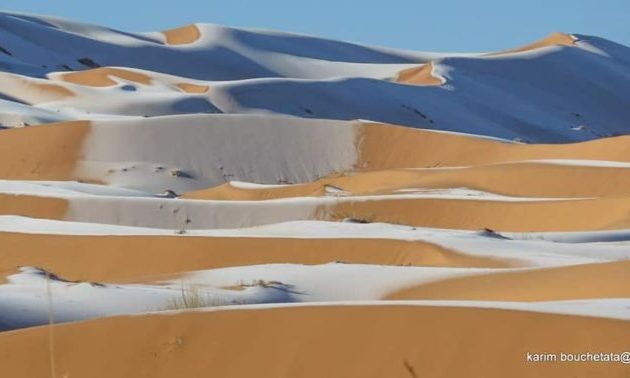 Χιόνισε στη Σαχάρα – Δείτε μοναδικές εικόνες του Καρίμ Μπουσετάτα