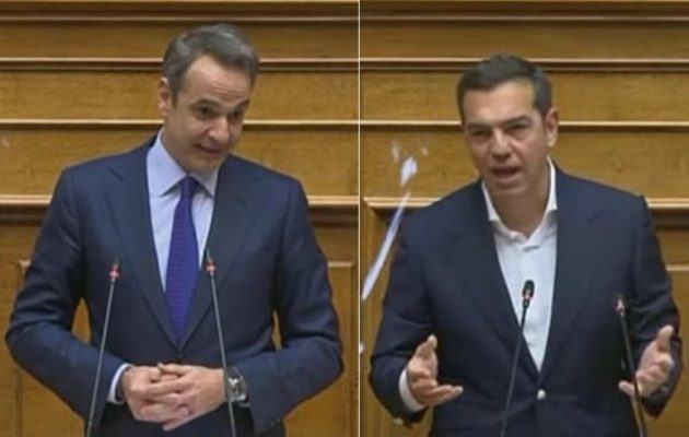 Σε υψηλούς τόνους η αντιπαράθεση Μητσοτάκη-Τσίπρα στη Βουλή – Τα βέλη που αντάλλαξαν
