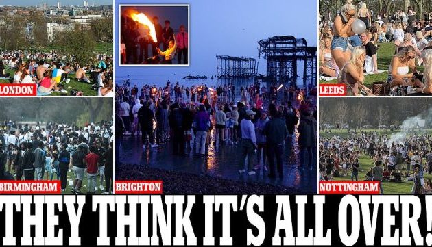 Κανένας θάνατος από κορωνοϊό στο Λονδίνο – Οι Βρετανοί ξεχύθηκαν σε πάρκα κάνοντας πάρτι