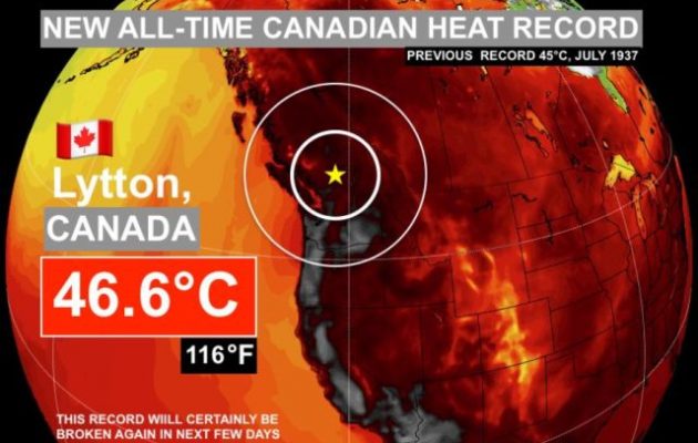 Θόλος ζέστης προκαλεί ρεκόρ καύσωνα σε Καναδά και ΗΠΑ