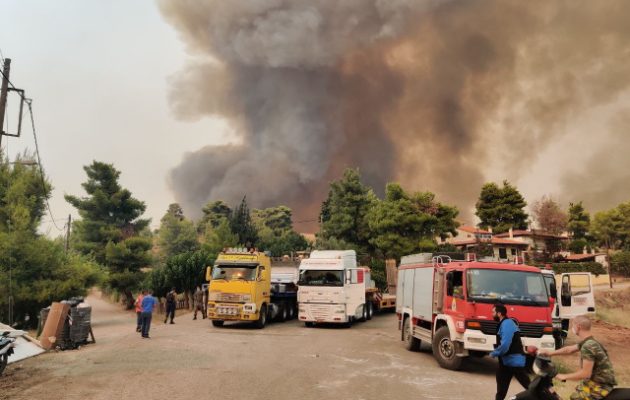 Άγιος Στέφανος: Η φωτιά στα πρώτα σπίτια της περιοχής Πευκόφωτο