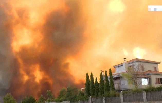 Καίγεται η Δροσοπηγή – Απειλούνται Κρυονέρι, Ιπποκράτειος Πολιτεία