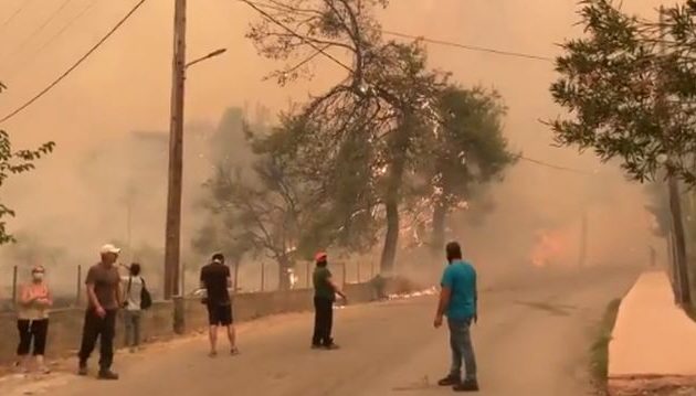 Βόρεια Εύβοια: Στις φλόγες το Πευκί – Η πυρκαγιά έφτασε στη θάλασσα (βίντεο)