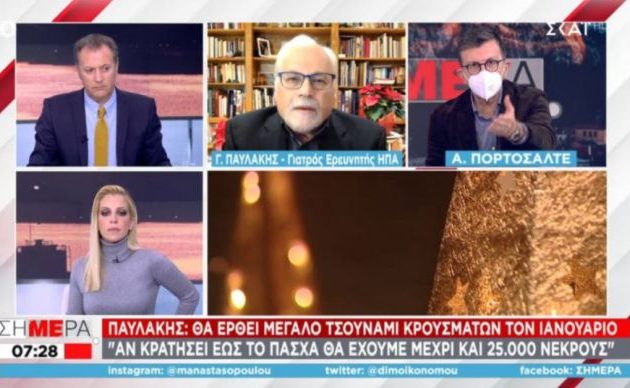 Παυλάκης: Να κλείσουν σχολεία και διασκέδαση – «Δεν υπάρχουν εμβολιασμένοι και ανεμβολίαστοι»