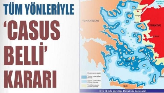 Η Aydinlik γράφει ότι η επέκταση των ελληνικών χωρικών υδάτων στα 12 ν.μ. είναι σαν την απόβαση στη Σμύρνη
