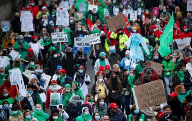 Βέλγιο: Χιλιάδες διαδηλωτές κατά του υποχρεωτικού εμβολιασμού για τους υγειονομικούς