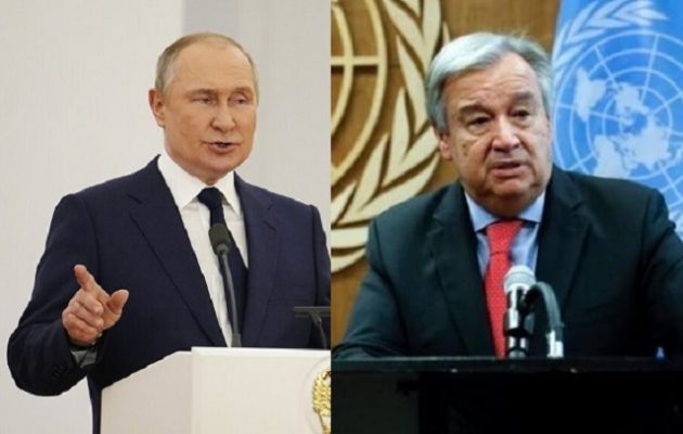 Πρώτη συνάντηση Πούτιν-Γκουτέρες, μετά την εισβολή της Ρωσίας στην Ουκρανία