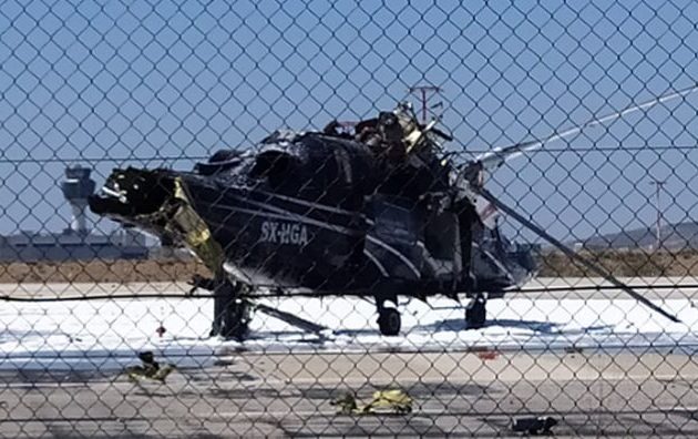Αεροδρόμιο «Ελ. Βενιζέλος»: Ελικόπτερο τυλίχτηκε στις φλόγες