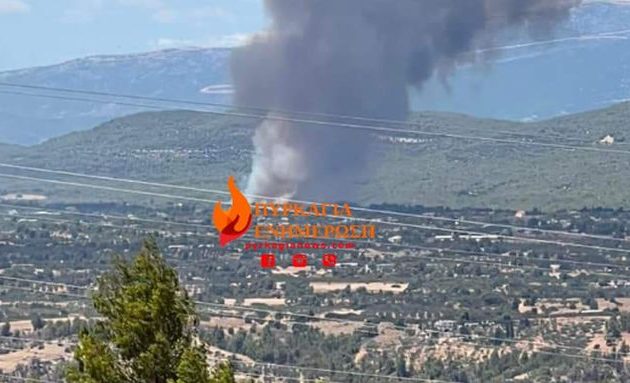 Πυρκαγιά στα Μέγαρα – Καίγεται αγροτοδασική έκταση