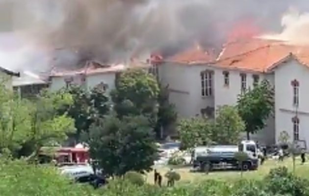 Καίγεται το ελληνικό νοσοκομείο στην Κωνσταντινούπολη