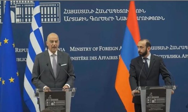 Ο Νίκος Δένδιας από Αρμενία χτύπησε τη γροθιά: «Θα κάνουμε ό,τι χρειαστεί για να υπερασπιστούμε τη χώρα μας»