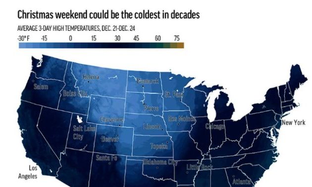 Έρχεται καιρική βόμβα στις ΗΠΑ: Πολικές θερμοκρασίες και κρυοπαγήματα σε μερικά λεπτά