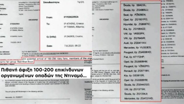 Νέα αποκάλυψη: Το Μαυροβούνιο ενημέρωσε για τους Κροάτες χούλιγκανς – Έδωσαν και τις πινακίδες