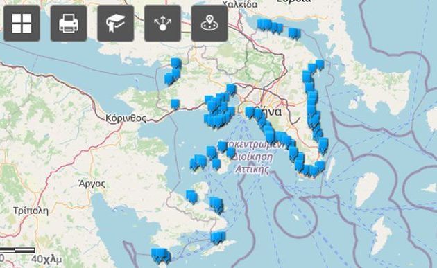 Διαδραστικός χάρτης: Ακτές Κολύμβησης Αττικής [LIVE]
