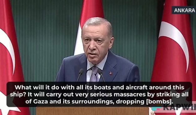 Σάλταρε ο τζιχαντιστής Ερντογάν: Κατηγορεί τις ΗΠΑ ότι σχεδιάζουν σφαγή στη Γάζα