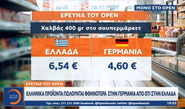 Ακρίβεια μαυραγοριτών – Τα ίδια ελληνικά προϊόντα πιο ακριβά στην Ελλάδα από τη Γερμανία (βίντεο)