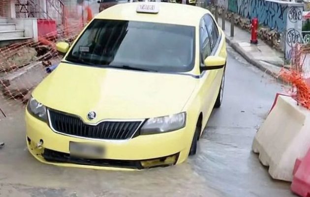 Υποχώρησε ο δρόμος σε παράδρομο της Λεωφ. Αλεξάνδρας και «κατάπιε» ταξί