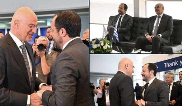 DEFEA2025: Θερμή συνάντηση Δένδια-Χριστοδουλίδη – Η Κύπρος επενδύει σε ισχυρή αμυντική βιομηχανία