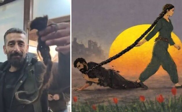 Κούρδισσες ξεκίνησαν την «Εκστρατεία της Πλεξούδας» ως διαμαρτυρία για τη σκύλευση σορού Κούρδισσας από στρατιώτη/τζιχαντιστή της Δαμασκού