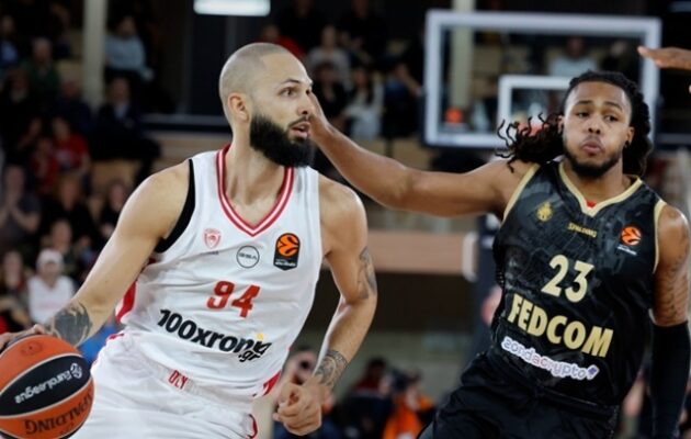Euroleague: Κατώτερος των περιστάσεων ο Ολυμπιακός και ήττα από τη Μονακό 81-80
