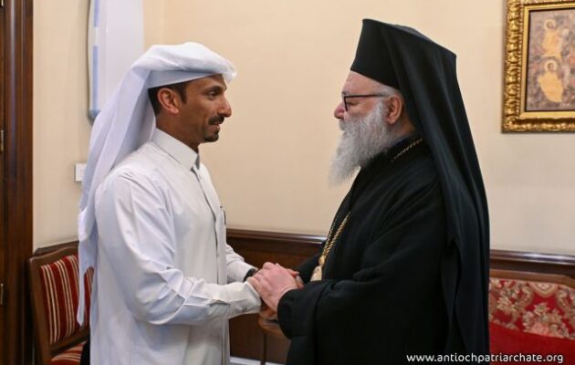Ο Πατριάρχης Ιωάννης Ι’ υποδέχθηκε τον Πρεσβευτή του Κατάρ στη Συρία, Χαλίφα Αμπντάλα Αλ Μαχμούντ