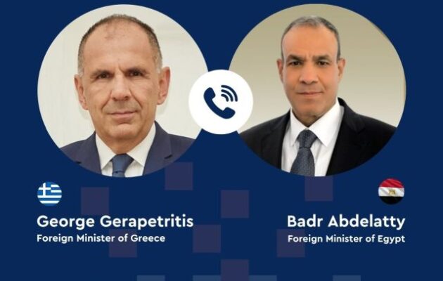 Ο Γεραπετρίτης μίλησε στο τηλέφωνο με τον Αιγύπτιο ΥΠΕΞ και «επαναβεβαίωσαν την ισχυρή και διαρκή στρατηγική εταιρική σχέση»